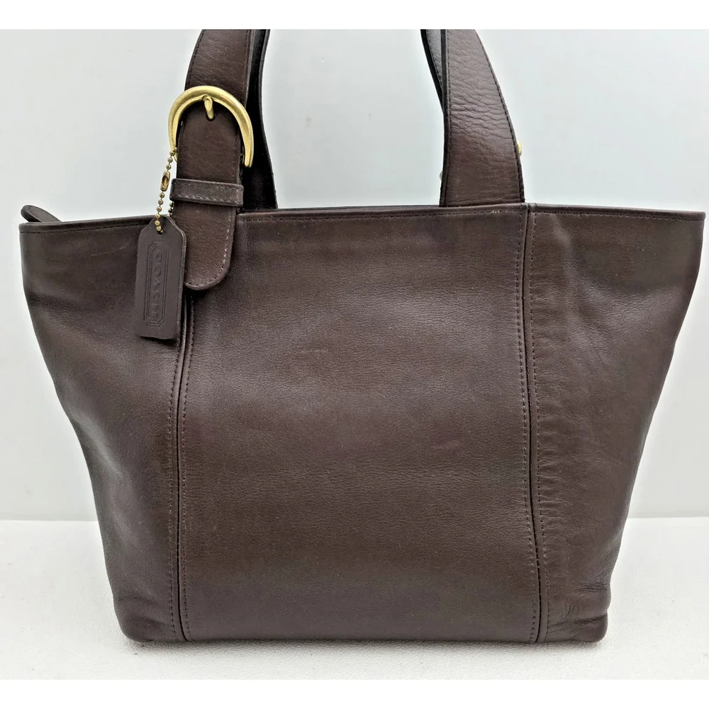 Authentic COACH Waverly Bag 4133 Mahogany Dark Brown Leather Satchel Tote 1990s